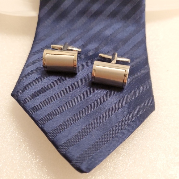 E23 Cufflinks Brush Silver - Picture 2 of 4